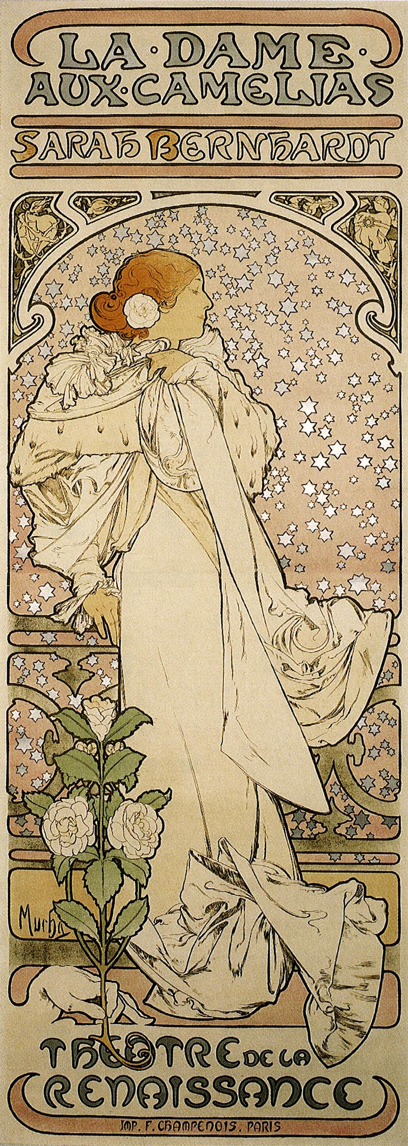 Sarah Bernhardt by Alphonse Mucha 1896 - vintage old repro ...